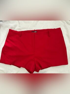 Fashion Nova Bright Red High-Rise Shorts